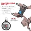 Waterproof Dog Harness Adjustable for Small Dogs Heavy Duty Harness with Durable Metal Clasp Pink Color 16-22 inch S Size)