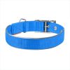 Blue Nylon Reflective Dog Adjustable Dog with Metal Buckle Heavy Duty Small Dogs Puppy XS Size 11-13 inch Neck
