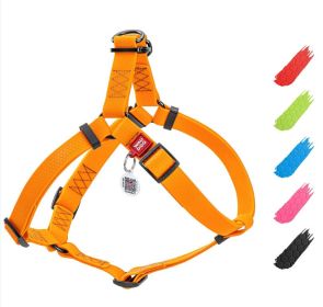 Orange Waterproof Dog Harness Adjustable for Small Dogs Heavy Duty Harness with Durable Metal Clasp S Size 16-22 inch