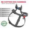 Re Cotton Dog Harness Eco Friendly for Small Dogs Medium Large Dogs Reflective Dog Harness with Adjustable Size for Male Female Dogs Grey Color L Size
