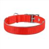 Red Nylon Reflective Dog Adjustable Dog with Metal Buckle L Size 18-22 inch Neck Heavy Duty for Medium Large Dogs