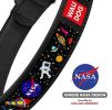 Leather Dog Collar with NASA Design Dog Collars for Medium Dogs Small Large Dogs Heavy Duty Collar with Durable Metal Buckle 14-19 inch Neck x 1 inch