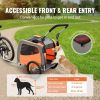 VEVOR Dog Bike Trailer, Supports up to 66 lbs, 2-in-1 Pet Stroller Cart Bicycle Carrier, Easy Folding Cart Frame with Quick Release Wheels.