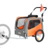 VEVOR Dog Bike Trailer, Supports up to 66 lbs, 2-in-1 Pet Stroller Cart Bicycle Carrier, Easy Folding Cart Frame with Quick Release Wheels.