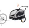 VEVOR Dog Bike Trailer, Supports up to 88 lbs, 2-in-1 Pet Stroller Cart Bicycle Carrier, Easy Folding Cart Frame with Quick Release Wheels.