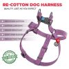 Purple Re Cotton Dog Harness Eco Friendly Dog Harness for Small Dogs S Size Reflective Dog Harness with QR ID Tag