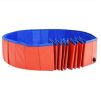 Foldable Dog Swimming Pool Red 78.7"x11.8" PVC