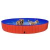 Foldable Dog Swimming Pool Red 118.1"x15.7" PVC