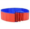 Foldable Dog Swimming Pool Red 118.1"x15.7" PVC