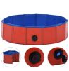 Foldable Dog Swimming Pool Red 31.5"x7.9" PVC