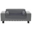 Dog Sofa Gray 31.9"x16.9"x12.2" Plush and Faux Leather