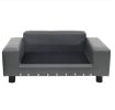 Dog Sofa Gray 31.9"x16.9"x12.2" Plush and Faux Leather