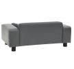 Dog Sofa Gray 31.9"x16.9"x12.2" Plush and Faux Leather