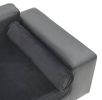 Dog Sofa Gray 31.9"x16.9"x12.2" Plush and Faux Leather