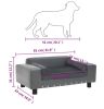 Dog Sofa Gray 31.9"x16.9"x12.2" Plush and Faux Leather