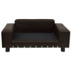 Dog Sofa Brown 31.9"x16.9"x12.2" Plush and Faux Leather