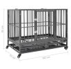 Dog Cage with Wheels Steel 40.2"x28.3"x33.5"