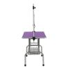 42" Folding Dog Pet Grooming Table Stainless Steel Frame Rubber Mat on Board with Adjustable Arm and Clamps pet dog Cat Grooming Table (PURPLE COLOR)