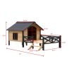Outdoor Large Wooden Cabin House Style Wooden Dog Kennel with Porch