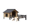 Outdoor Large Wooden Cabin House Style Wooden Dog Kennel with Porch