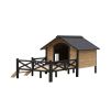 Outdoor Large Wooden Cabin House Style Wooden Dog Kennel with Porch