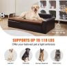 VEVOR Pet Sofa, Dog Couch for Large-Sized Dogs and Cats, Soft Leather Dog Sofa Bed, 110 lbs Loading Cat Sofa, Black