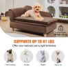 VEVOR Pet Sofa, Dog Couch for Medium-Sized Dogs and Cats, Soft Velvety Dog Sofa Bed, 81 lbs Loading Cat Sofa, Dark Brown