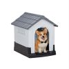 26 inch Plastic Dog House, Indoor Outdoor Doghouse Pet House with Air Vents and Elevated Floor, Insulated Water Resistant Puppy Shelter.