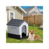 26 inch Plastic Dog House, Indoor Outdoor Doghouse Pet House with Air Vents and Elevated Floor, Insulated Water Resistant Puppy Shelter.