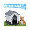 26 inch Plastic Dog House, Indoor Outdoor Doghouse Pet House with Air Vents and Elevated Floor, Insulated Water Resistant Puppy Shelter.