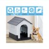 26 inch Plastic Dog House, Indoor Outdoor Doghouse Pet House with Air Vents and Elevated Floor, Insulated Water Resistant Puppy Shelter.