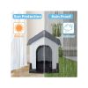 26 inch Plastic Dog House, Indoor Outdoor Doghouse Pet House with Air Vents and Elevated Floor, Insulated Water Resistant Puppy Shelter.