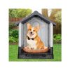 26 inch Plastic Dog House, Indoor Outdoor Doghouse Pet House with Air Vents and Elevated Floor, Insulated Water Resistant Puppy Shelter.