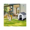 26 inch Plastic Dog House, Indoor Outdoor Doghouse Pet House with Air Vents and Elevated Floor, Insulated Water Resistant Puppy Shelter.