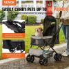 VEVOR Pet Stroller, 4 Wheels Dog Stroller Rotate with Brakes, 44lbs Weight Capacity, Puppy Stroller with Reversible Handlebar.