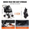 VEVOR Pet Stroller, 4 Wheels Dog Stroller Rotate with Brakes, 44lbs Weight Capacity, Puppy Stroller with Reversible Handlebar.