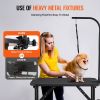 VEVOR Pet Grooming Table Arm with Clamp, 32''x18'' Dog Grooming Station, Foldable Pets Grooming Stand for Medium and Small Dogs.