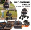 VEVOR Pet Stroller, 4 Wheels Dog Stroller Rotate with Brakes, 66 lbs Weight Capacity, Puppy Stroller with Detachable Carrier.