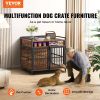 VEVOR Furniture Style Dog Crate with Storage, 41 inch Dog Crate Furniture Large Breed with Double Doors, Wooden Dog Cage for Large/Medium Dog Indoor.