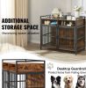 VEVOR Furniture Style Dog Crate with Storage, 41 inch Dog Crate Furniture Large Breed with Double Doors, Wooden Dog Cage for Large/Medium Dog Indoor.