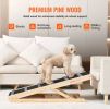 VEVOR Dog Ramp, Folding Pet Ramp for Bed, Adjustable Dog Ramp for Small, Large, Old Dogs & Cats, Wooden Pet Ramp with 41.3" Long Ramp.