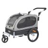 VEVOR Dog Bike Trailer, Supports up to 88 lbs, 2-in-1 Pet Stroller Cart Bicycle Carrier, Easy Folding Cart Frame with Quick Release Wheels.