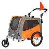 VEVOR Dog Bike Trailer, Supports up to 66 lbs, 2-in-1 Pet Stroller Cart Bicycle Carrier, Easy Folding Cart Frame with Quick Release Wheels.