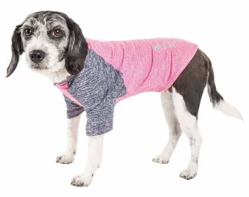 Pet Life Active 'Hybreed' 4-Way Stretch Two-Toned Performance Dog T-Shirt (Color: pink, size: X-Large)