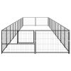 Dog Kennel Black 215.3 ftÂ² Steel