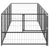 Dog Kennel Black 43.1 ftÂ² Steel