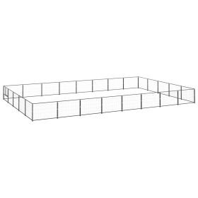 Dog Kennel Black 430.6 ftÂ² Steel (Color: black)