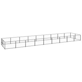 Dog Kennel Black 193.8 ftÂ² Steel (Color: black)