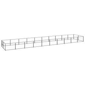 Dog Kennel Black 215.3 ftÂ² Steel (Color: black)